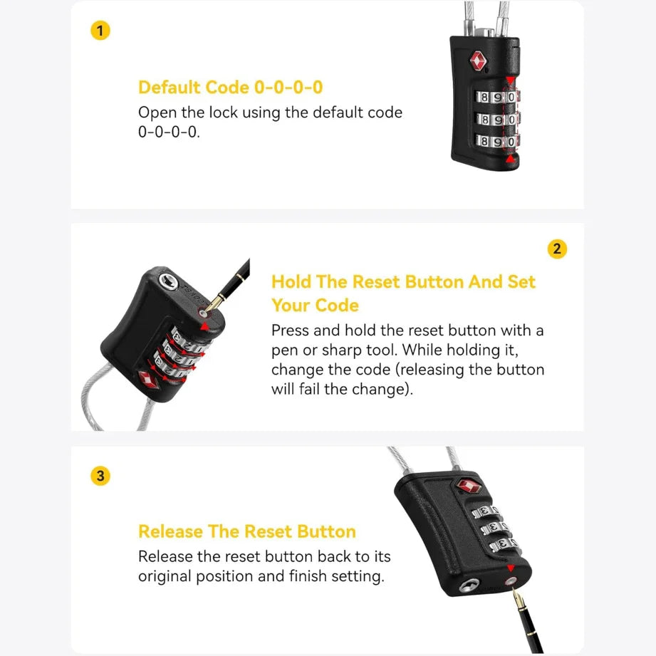 SecureTrip™ TSA Luggage Locks (4-Pack)