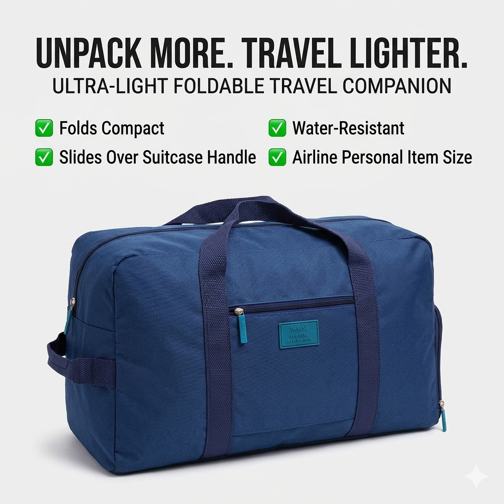FlexiCarry™ Foldable Travel Duffel Bag