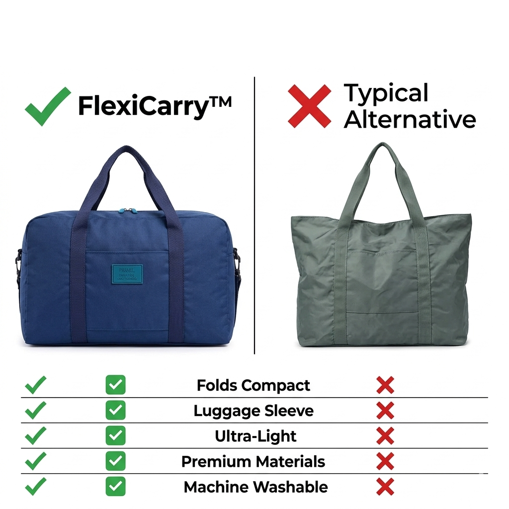 FlexiCarry™ Foldable Travel Duffel Bag